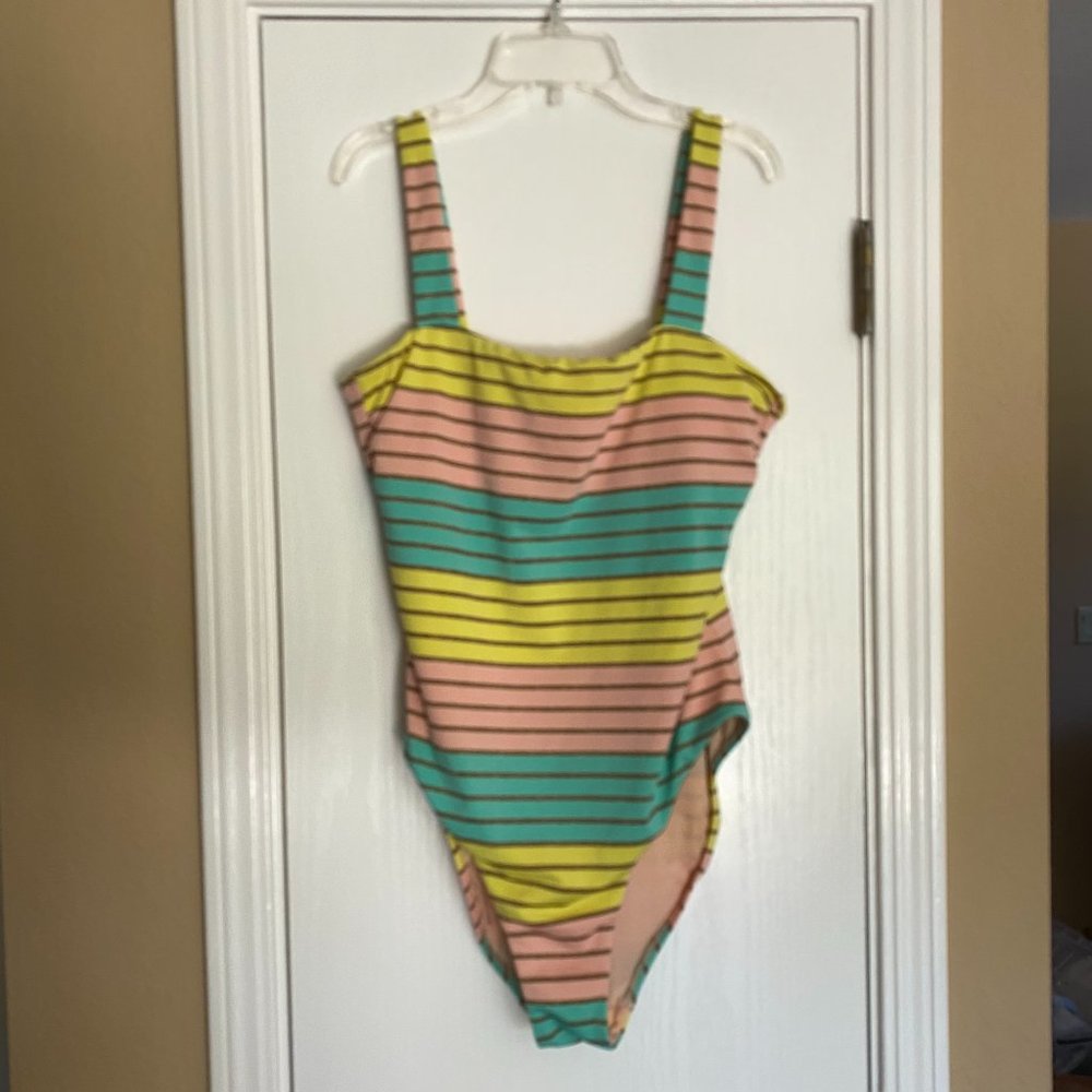 trina turk striped one piece swimsuit